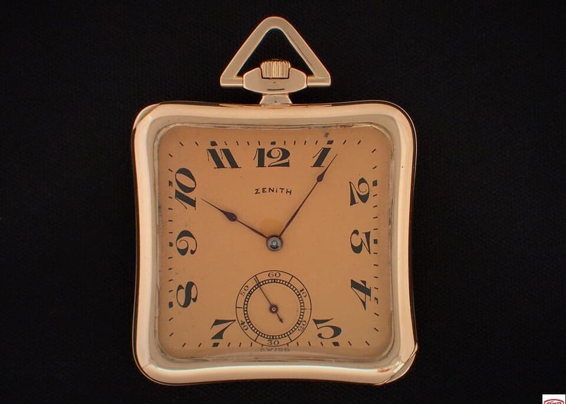 AX-15C ゼニス ZENITH 角型変わりK18YGケース 懐中時計 ペルラージュ