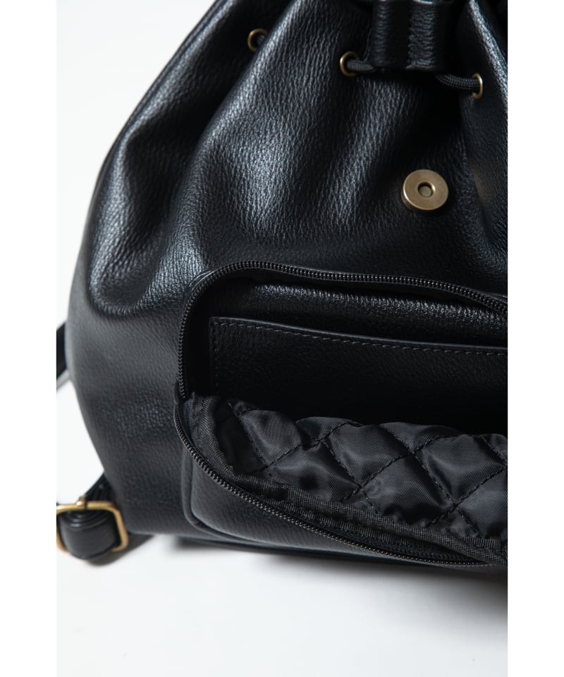 Mini leather back pack / black | Tostalgic Clot