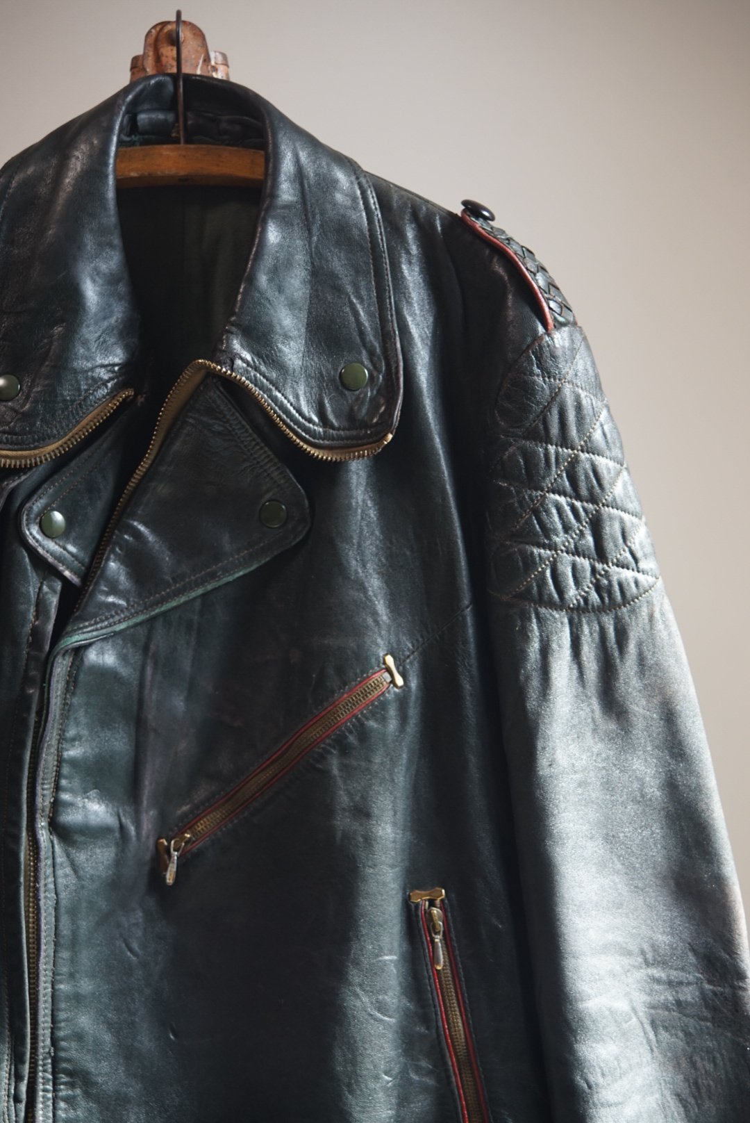 1940~50s German army motorcycle leather jacket