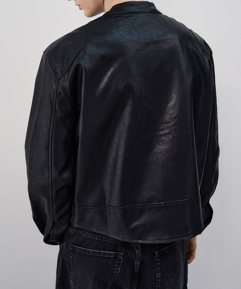 スタンドカラー レザージャケット | ness.