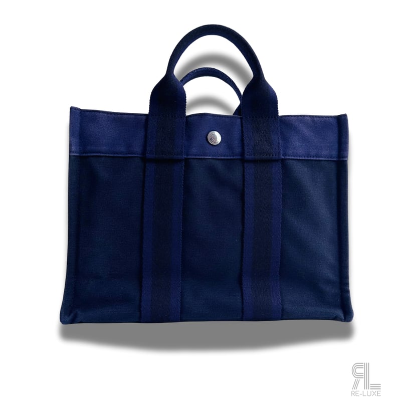 HERMESフールトゥPM NAVY×BLACKトートバッグ | Re-Luxe