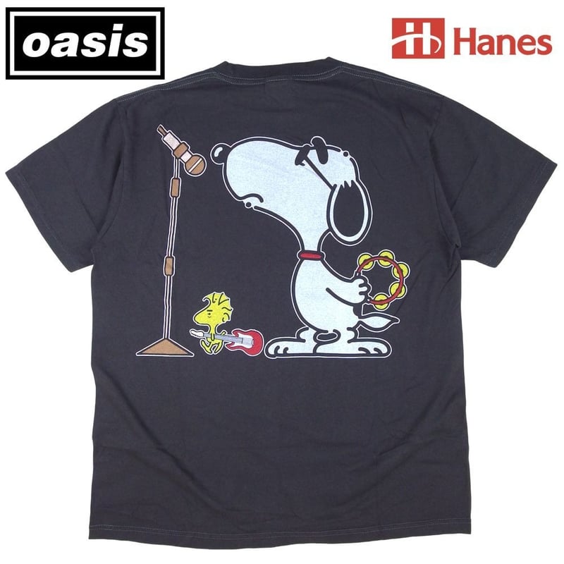 OASIS オアシス Tシャツ Hanes製 チャコール Lサイズ リアムギャラガー