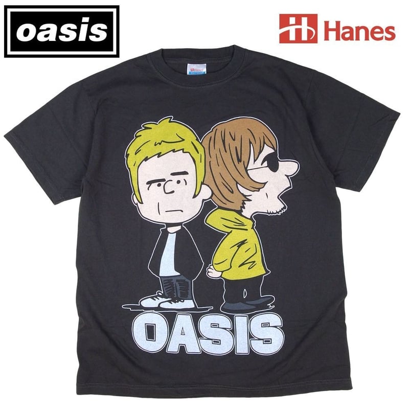 OASIS オアシス Tシャツ Hanes製 チャコール Lサイズ リアムギャラガー