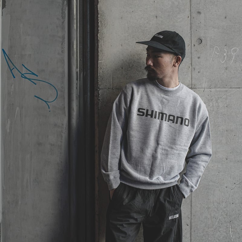 SHIMANO Big Logo Sweat Heather Gray with Black