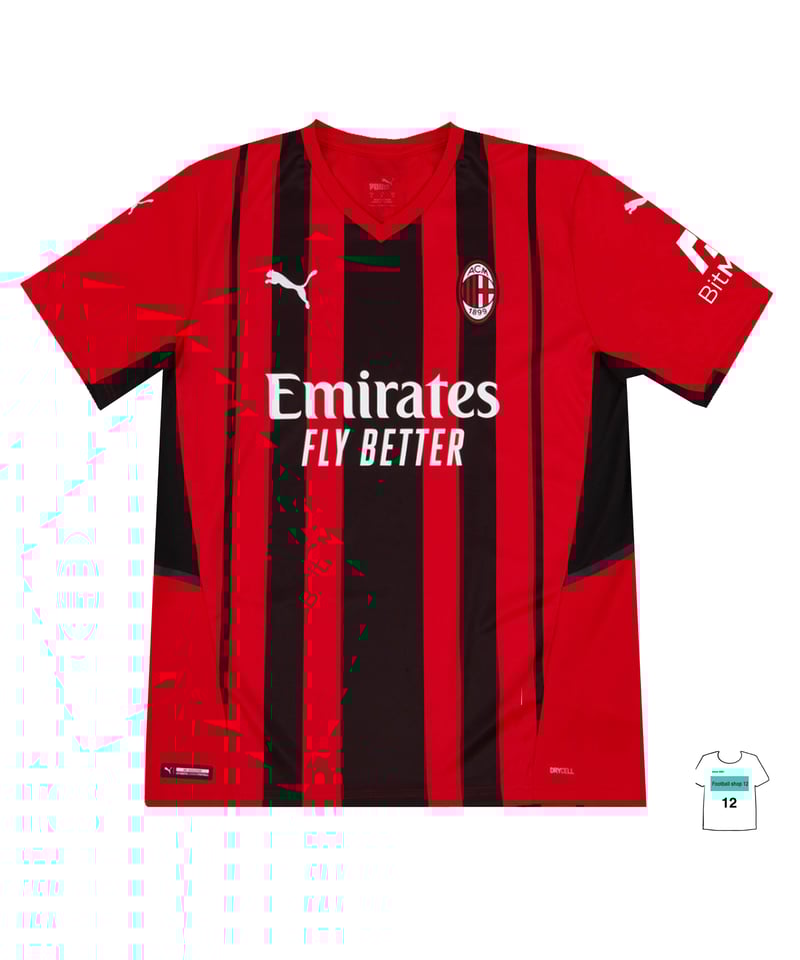 受注販売】PUMA 21/22ACミラン ホームユニフォーム 公式セリエAパッチ+