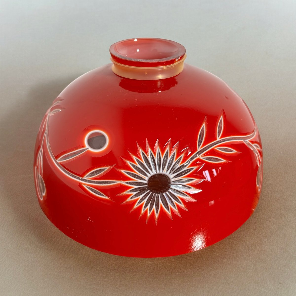 切子 ガラス ペンダントライト 赤 照明 電笠 ランプ シェード