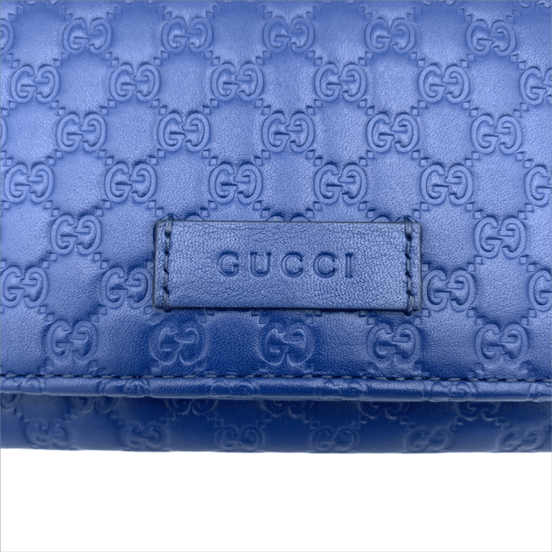 GUCCI マイクログッチシマ 長財布 ブルー 449396 | ラクトクショッピング