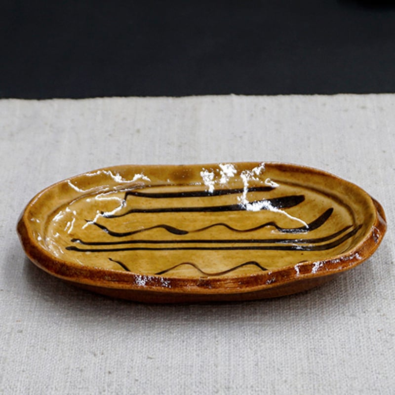 布志名焼 湯町窯 葡萄図飾皿 (30cm大皿) 福間琇士 布志名焼 湯町窯