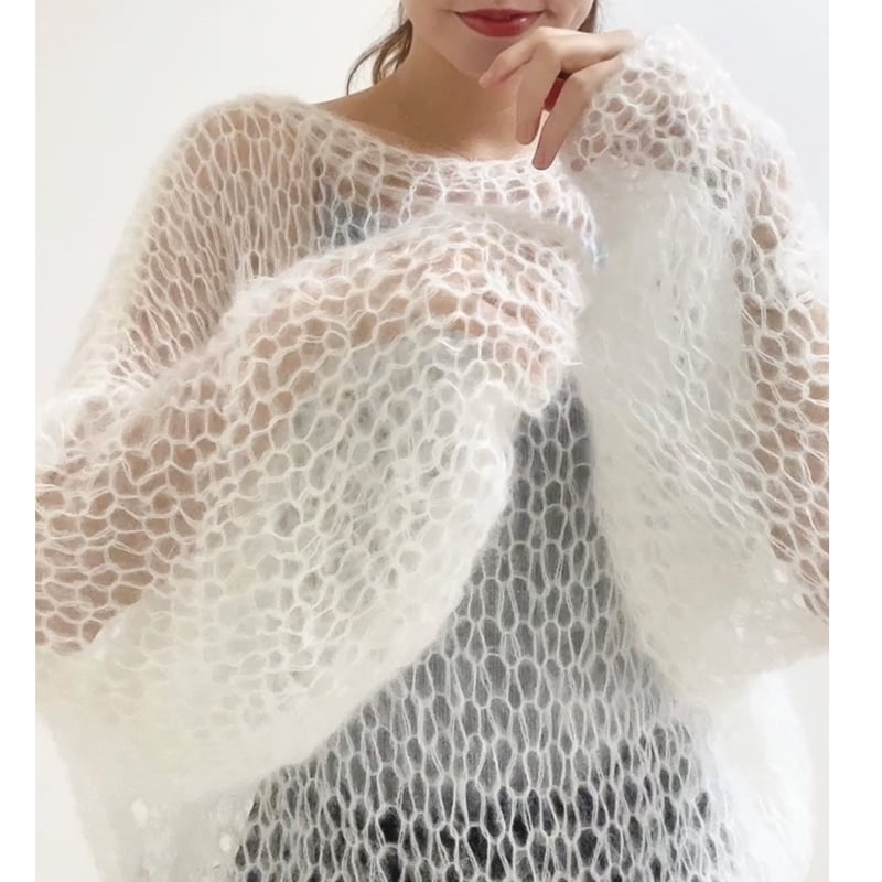 mohair knit pullover（White）プルオーバーモヘアニット（ホワイト）#2