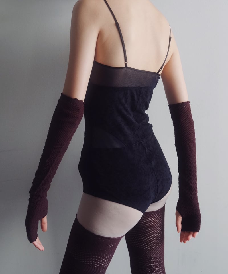 FETICO × JURK / SHEER PANEL VELVET BODYSUIT | J