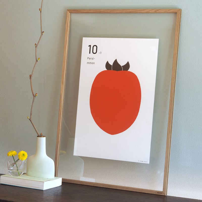 アートポスター『不朽の果物 10-01 柿（Persimmon／かき）』A3サイズ