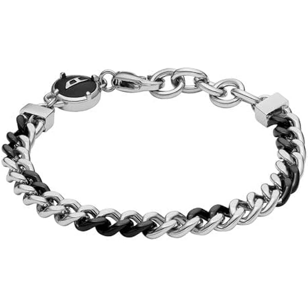 Amazon.co.jp: Diesel メンズ シルバーとブラック ツートーン