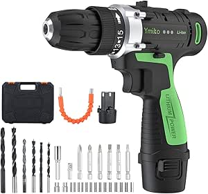 電動ドライバーセット 充電式、Ymiko振動ドリル 12V充電式コードレス