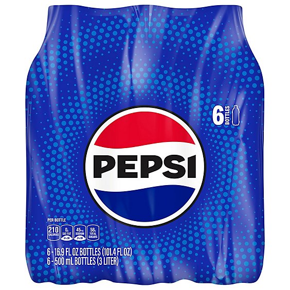 Pepsi Soda Cola - 6-16.9 Fl. Oz. - shaws