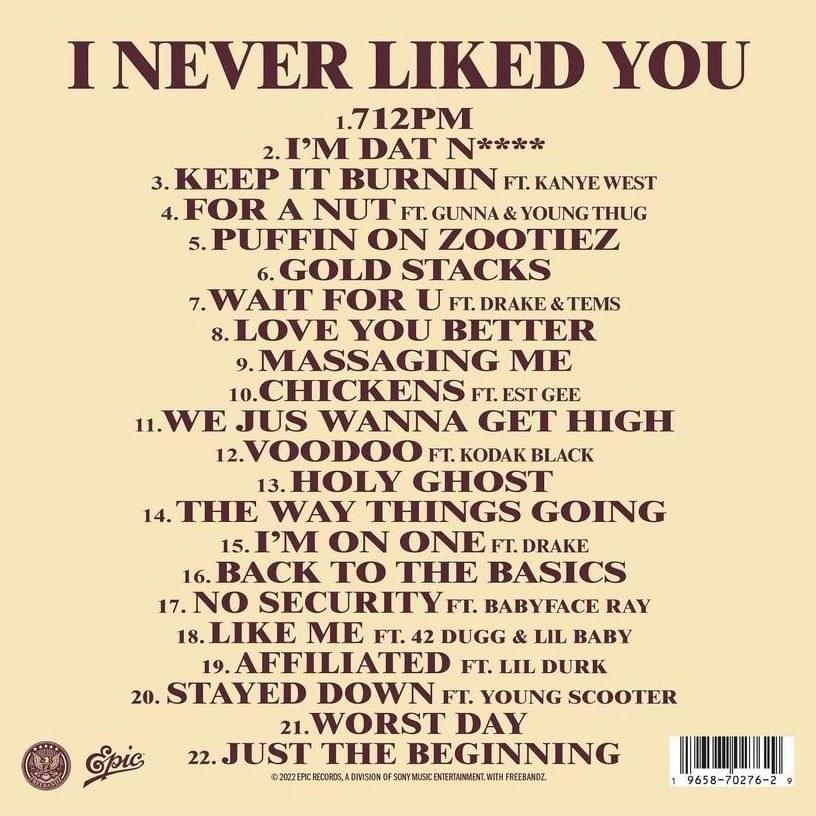 Future - I NEVER LIKED YOU (EXTENDED) Lyrics and Tracklist | Genius