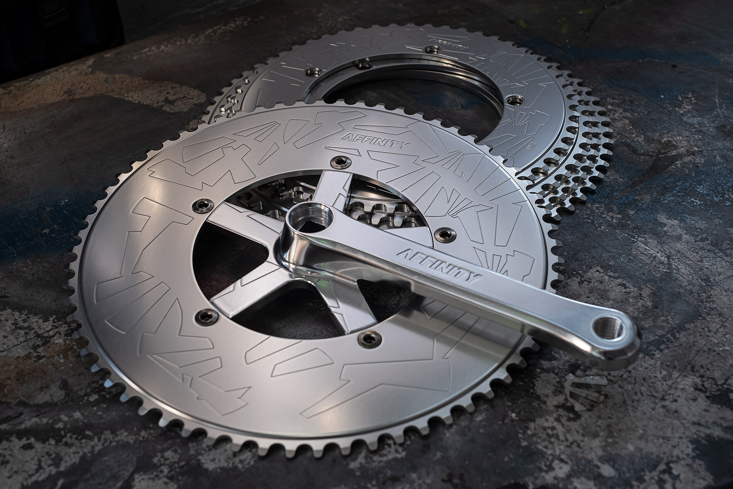 Affinity pro track crank set Silver — AFFINITY CYCLES