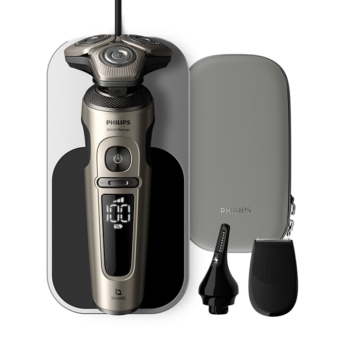 Shaver S9000 Prestige Wet & Dry Electric shaver with SkinIQ SP9873