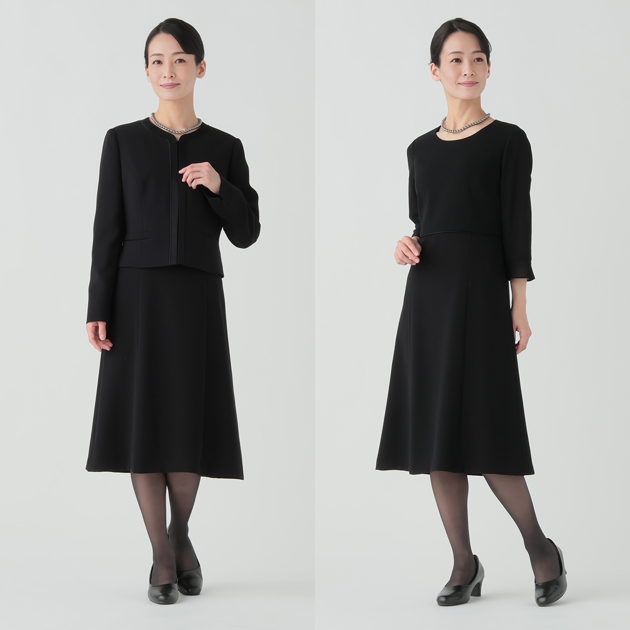 ブラックフォーマル ご自宅で洗えるノーカラーアンサンブル レディス
