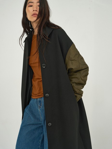 袖キルティングステンカラーコート｜NOMINE / ノミネ