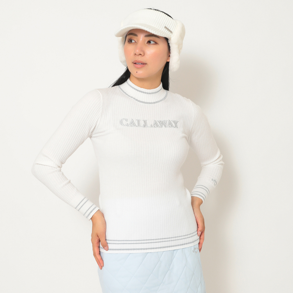 キャロウェイ レディース ゴルフウェア 長袖セーター 秋 冬 ハイネック