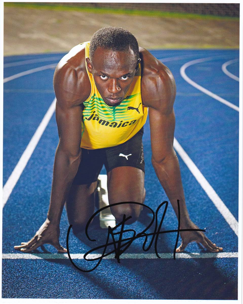 ウサイン・ボルト☆直筆サイン入り写真☆陸上競技短距離選手