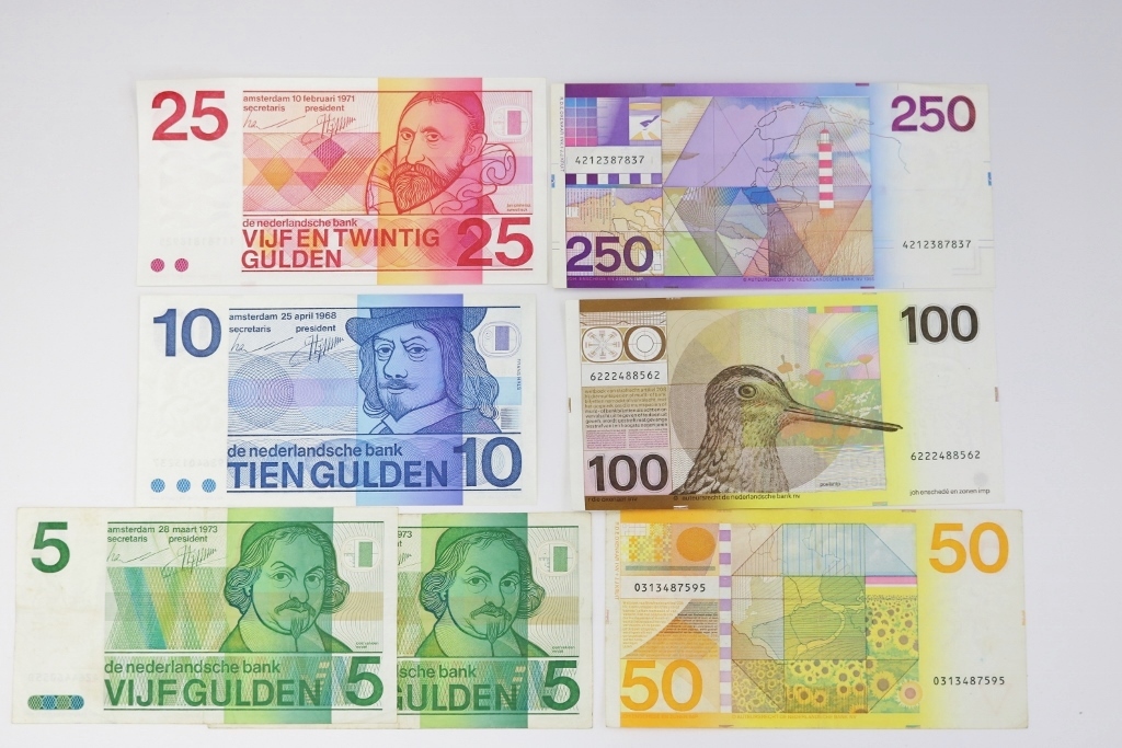 オランダ旧紙幣 5 10 25 50 100 ギルダー 旧オランダギルダー 50・25