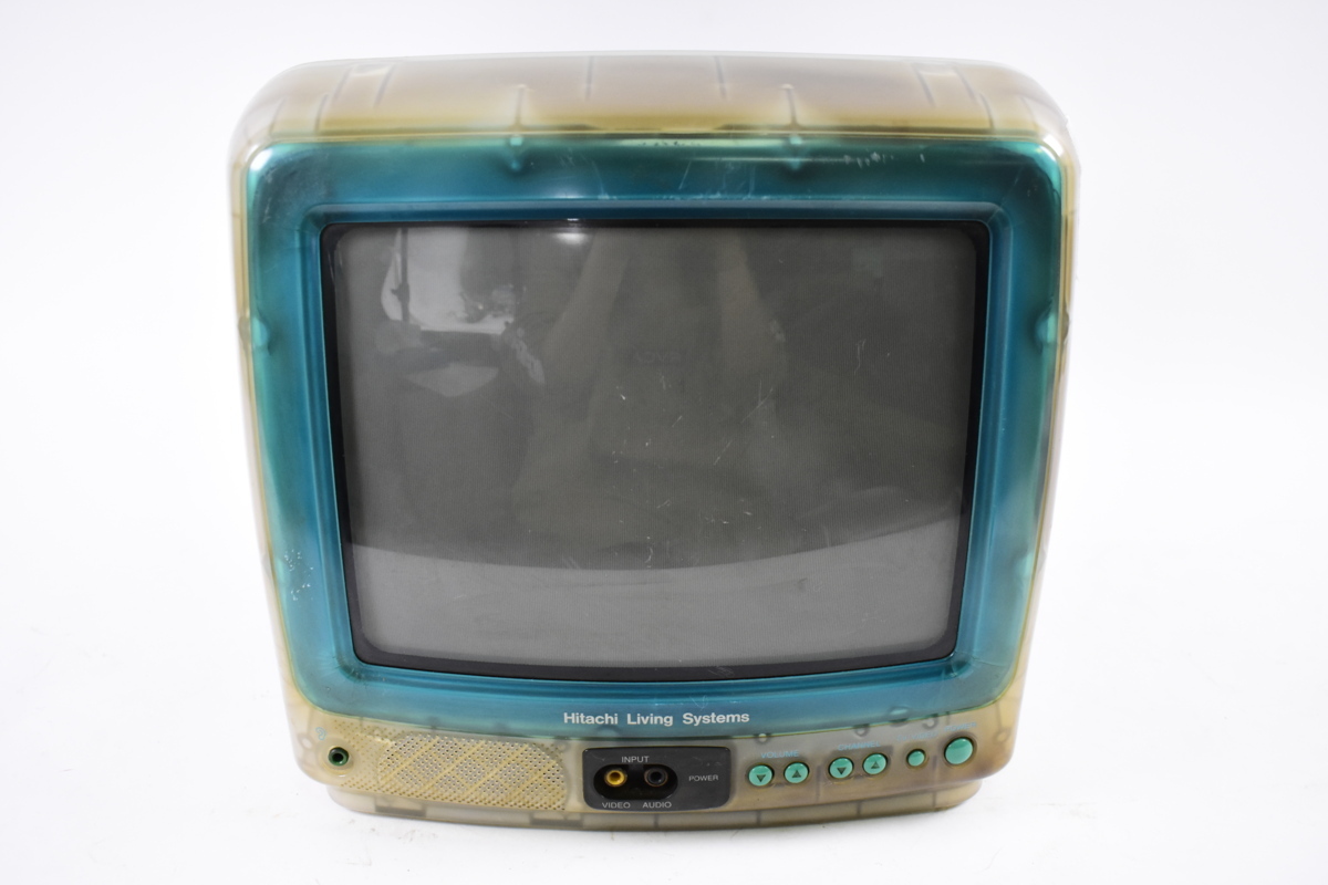 日立 ポータブルカラーTV C6-SK1 グリーン スケルトン 通電確認のみ