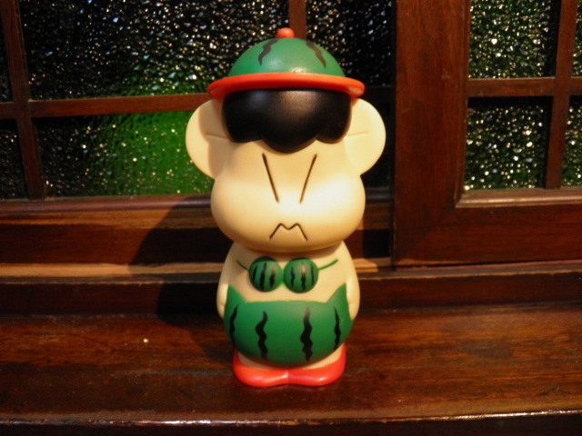 当時物 山田邦子 KUNY 貯金箱 ソフビ スイカ柄/邦ちゃんのやまだかつて