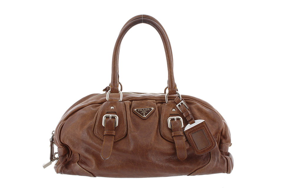 ミニボストンバッグ レザー ブラウン BL0342