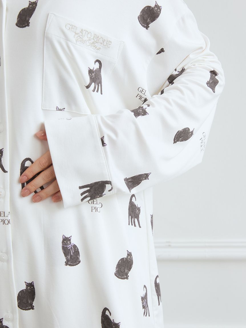 CAT総柄シャツ(シャツ)｜ルームウェア・パジャマ通販のgelatopique