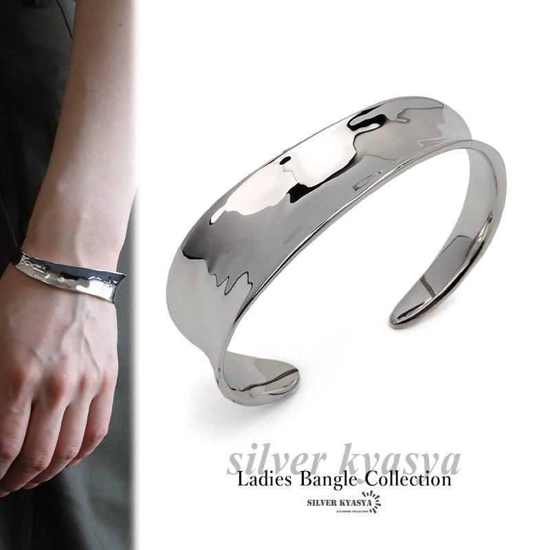 槌目バングル シルバー925 レディース ブレスレット シルバーバングル