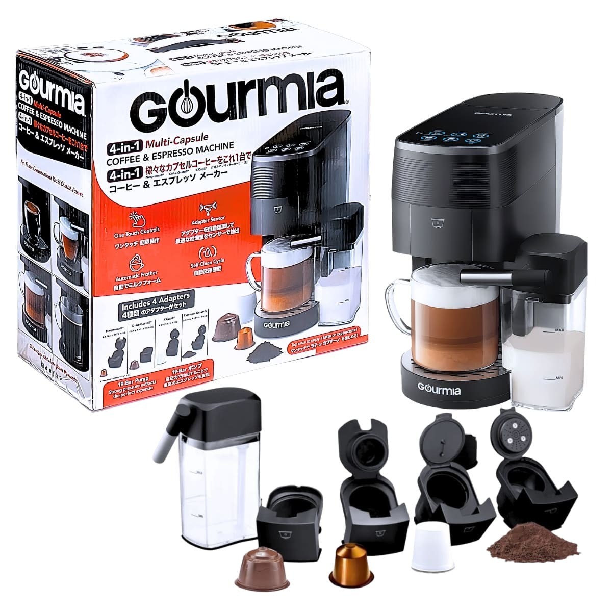 Gourmia (グルミア) GCM7200 4-in-1 コーヒー＆エスプレッソメーカー