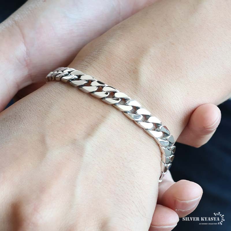 シルバー925 喜平ブレスレット メンズ チェーンブレスレット シルバー