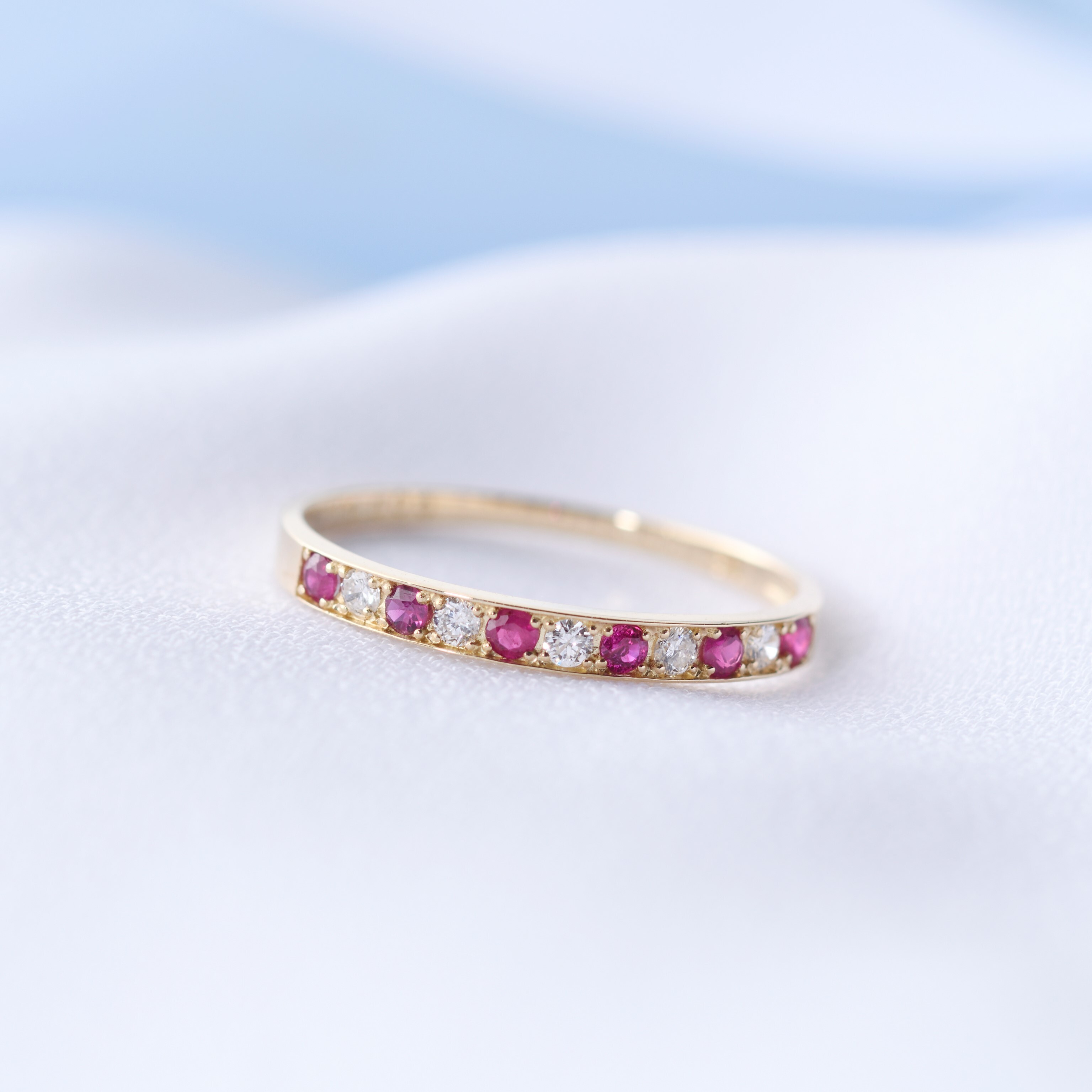 7月 ルビー ダイヤ リング 誕生石リング （PT・K18・K18PGの3種類