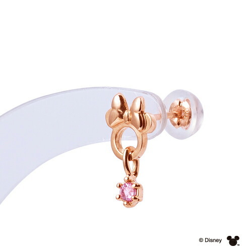 リボン ミニーモチーフ ピンクゴールドK10 9号 ファランジリング