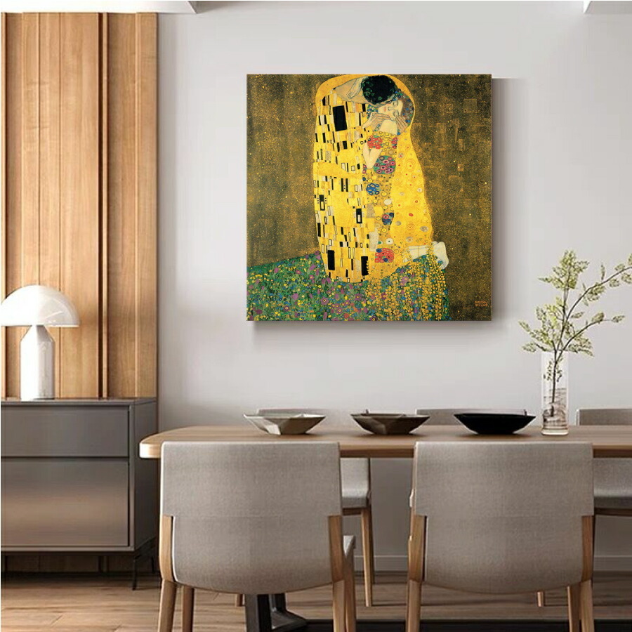 グスタフ クリムト 接吻 名画 絵画 60cm×60cm インテリア 壁掛け 人気