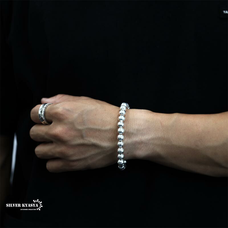 シルバー925 ボールチェーンブレスレット 太め 太幅 8mm ブレスレット