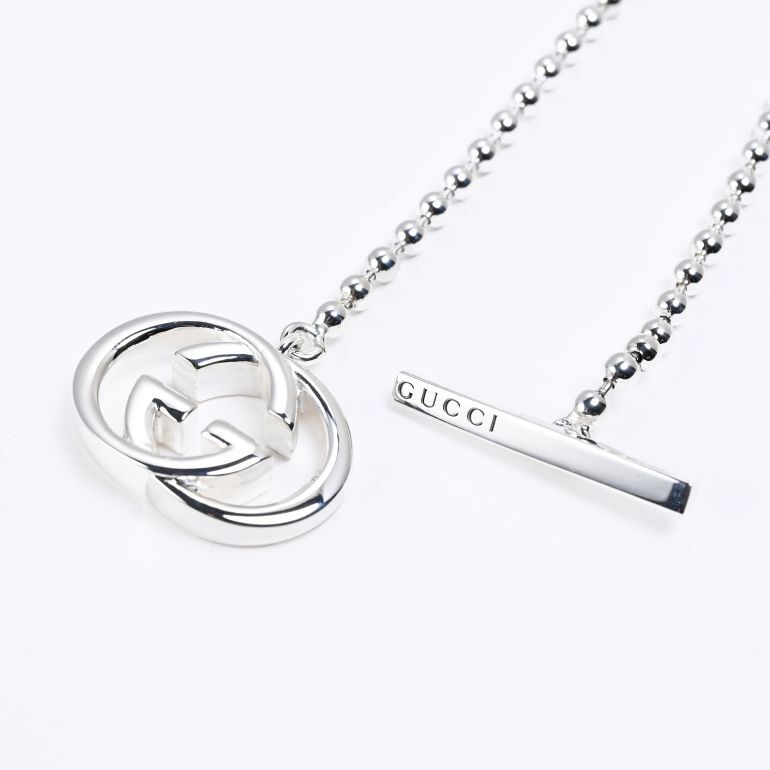 グッチ ネックレス ペア ペンダント ダブルG ボールチェーン ユニ