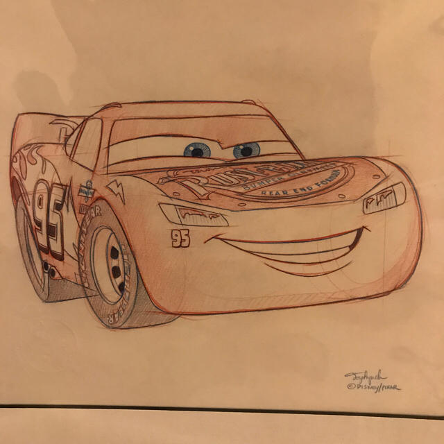 Disney - Art Of Disney 世界 カーズ ラフスケッチ ライトニング