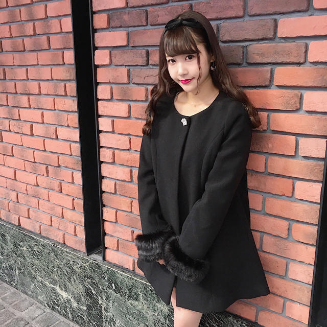 ショートダッフルコート ブラック evelyn ショートダッフルコート