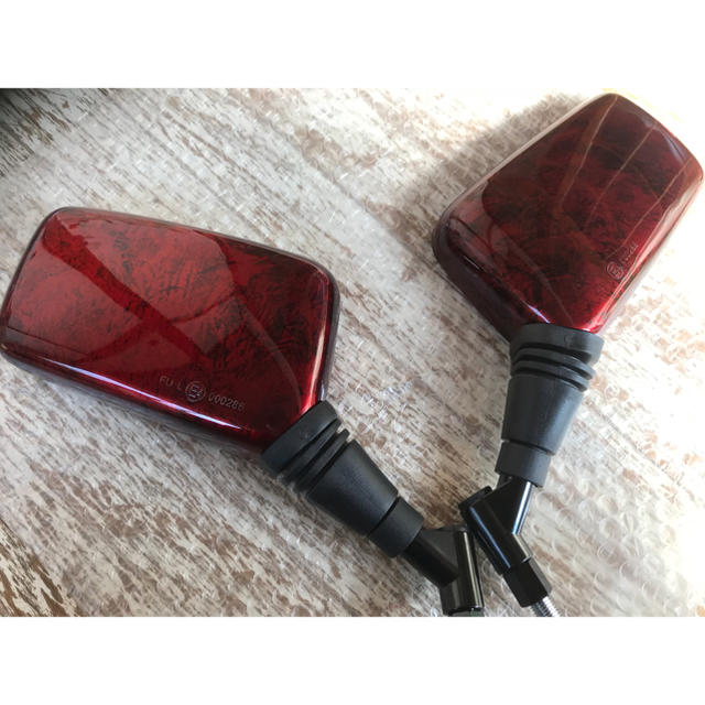 新品塗装品 ミラー タイプ キャンディーレッド ラップ塗装 左右セット