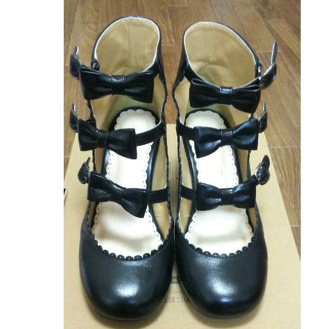 Leur Getter - ルルゲッタ 三連リボンシューズ 黒 24.5の通販 by