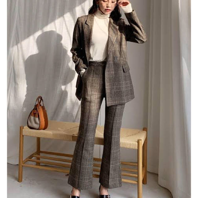 dholic - セットアップ テーラードジャケット フレアパンツ チェックの