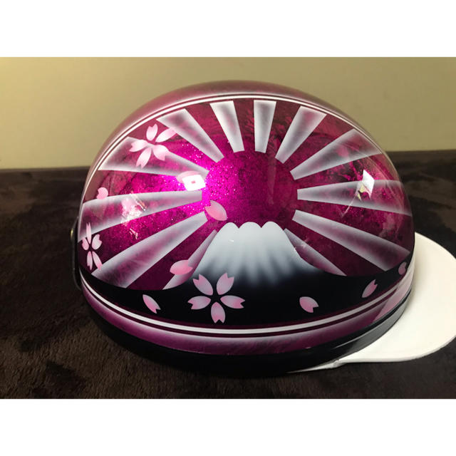 ピンクラメ サクラ 富士日章 コルク半 ヘルメットの通販 by paint｜ラクマ