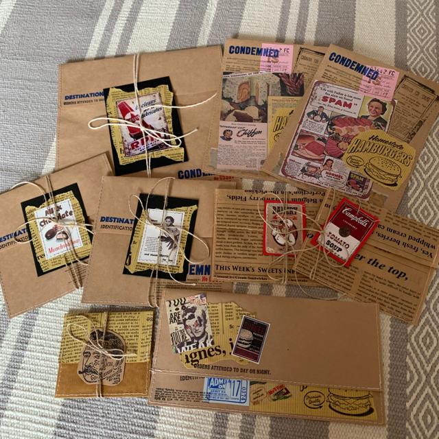 おすそ分け 海外風チケット 海外風郵便 ビンテージ風 紙もの200枚 封筒