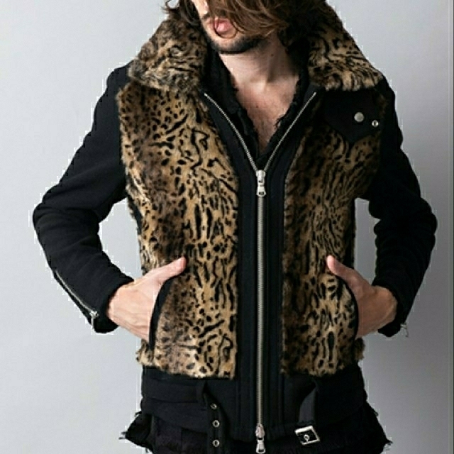 NO ID. - NO ID. ウールフェイクファーグリズリージャケット 美品！の