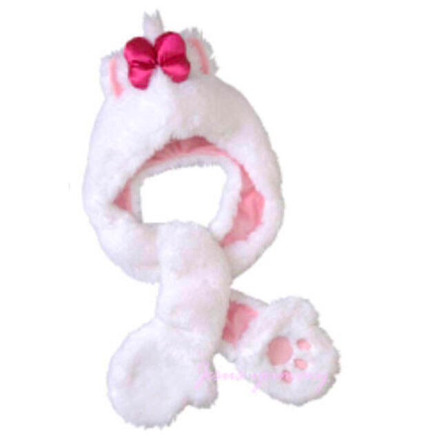 Disney - マリーちゃん フード付きマフラー ファー ファンキャップの