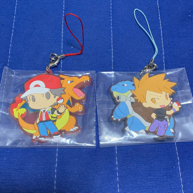 ポケモン - レッド&リザードン、グリーン&カメックス ラバーストラップ