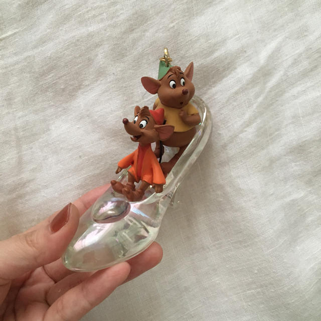 Disney - シンデレラ ジャックとガス クリスマスオーナメント ガラスの