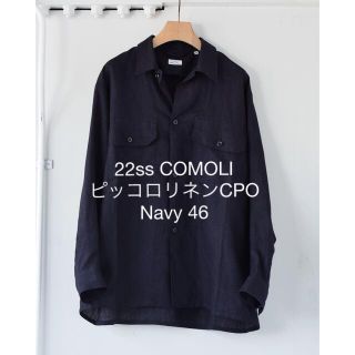 COMOLI - 22ss COMOLI ピッコロ製 リネンCPOシャツ Navy 46の通販 by